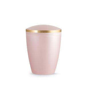 Tierurnennaturstoffurne-edition-elegance-rosé-Goldband gebürstet-1