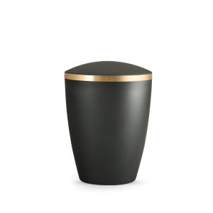 Tierurnennaturstoffurne-edition-elegance-anthrazit-Goldband gebürstet-1