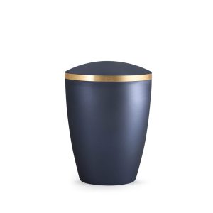 Tierurnennaturstoffurne-edition-elegance-mitternachtsblau-Goldband gebürstet-1
