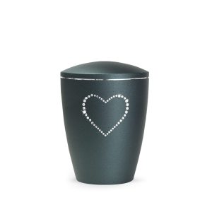 Tierurnennaturstoffurne-edition-elegance-kristall-petrol-Herz aus Kristallen-1