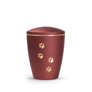 Tierurnennaturstoffurne-edition-patas-de-oro-rubin-Pfoten gold gebürstet-1