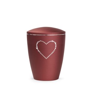 Tierurnennaturstoffurne-edition-elegance-kristall-rubin-Herz aus Kristallen-1