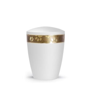 Tierurnennaturstoffurne-edition-patas-de-oro-weiß-goldendes Pfotenband 2-1