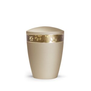 Tierurnennaturstoffurne-edition-patas-de-oro-champagner-goldendes Pfotenband 2-1