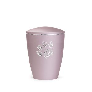 Tierurnennaturstoffurne-edition-elegance-kristall-rosé-Pfote aus Kristallen-1