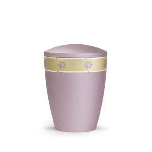 Tierurnennaturstoffurne-edition-patas-de-oro-rosé-goldendes Pfotenband 1-1