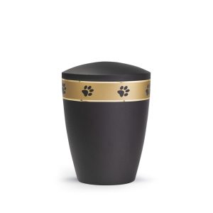 Tierurnennaturstoffurne-edition-patas-de-oro-schwarz-goldendes Pfotenband 1-1