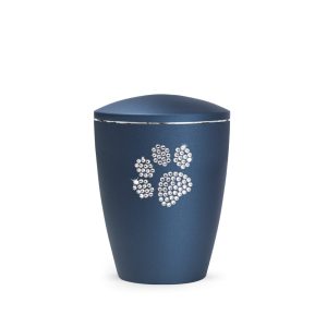 Tierurnennaturstoffurne-edition-elegance-kristall-navy-Pfote aus Kristallen-1