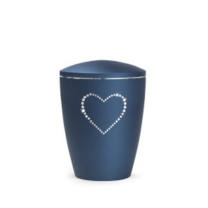 Tierurnennaturstoffurne-edition-elegance-kristall-navy-Herz aus Kristallen-1