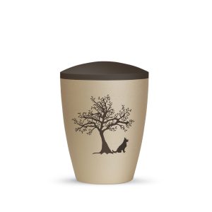 Tierurnennaturstoffurne-edition-natura-champagner siena-zweifarbig mit Tiermotiv H4-1