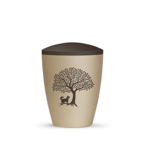 Tierurnennaturstoffurne-edition-natura-champagner siena-zweifarbig mit Tiermotiv H5-1