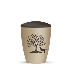Tierurnennaturstoffurne-edition-natura-champagner siena-zweifarbig mit Tiermotiv H8-1