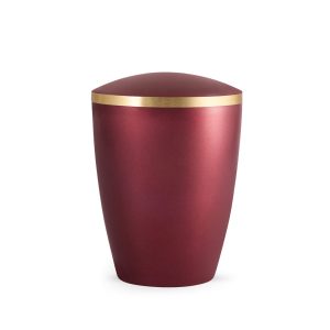 Tierurnennaturstoffurne-edition-elegance-weinrot-Goldband gebürstet-2