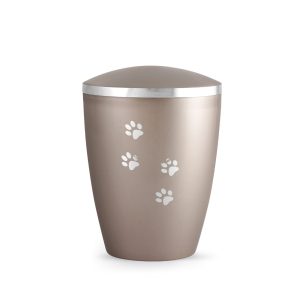 Tierurnennaturstoffurne-edition-elegance-fumé-Pfotenmotiv silber-2