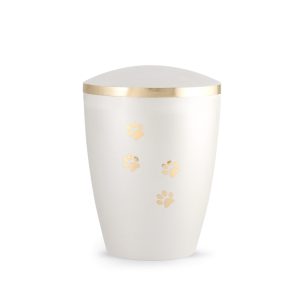 Tierurnennaturstoffurne-edition-elegance-perlmutt-Pfotenmotiv gold-2