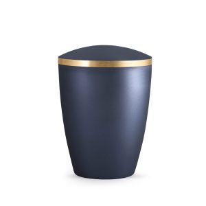 Tierurnennaturstoffurne-edition-elegance-mitternachtsblau-Goldband gebürstet-2