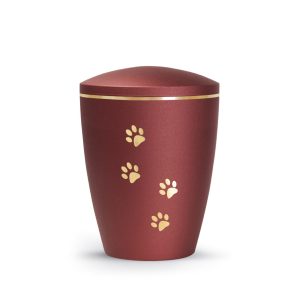 Tierurnennaturstoffurne-edition-patas-de-oro-rubin-Pfoten gold gebürstet-2