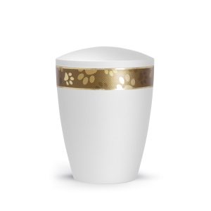 Tierurnennaturstoffurne-edition-patas-de-oro-weiß-goldendes Pfotenband 2-2
