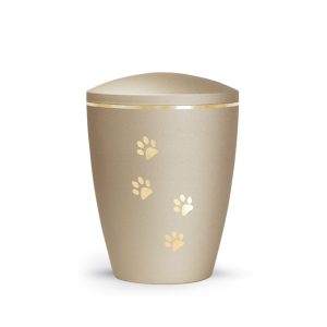 Tierurnennaturstoffurne-edition-patas-de-oro-champagner-Pfoten gold gebürstet-2