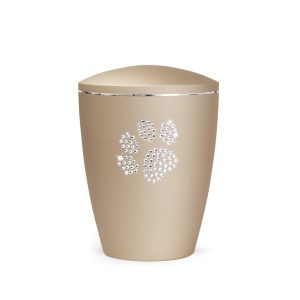 Tierurnennaturstoffurne-edition-elegance-kristall-champagner-Pfote aus Kristallen-2