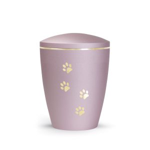 Tierurnennaturstoffurne-edition-patas-de-oro-rosé-Pfoten gold gebürstet-2