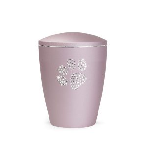 Tierurnennaturstoffurne-edition-elegance-kristall-rosé-Pfote aus Kristallen-2