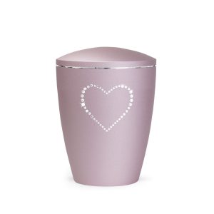 Tierurnennaturstoffurne-edition-elegance-kristall-rosé-Herz aus Kristallen-2