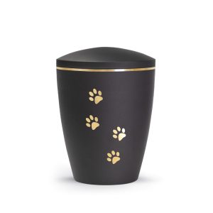 Tierurnennaturstoffurne-edition-patas-de-oro-schwarz-Pfoten gold gebürstet-2