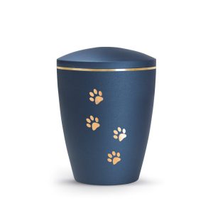 Tierurnennaturstoffurne-edition-patas-de-oro-navy-Pfoten gold gebürstet-2