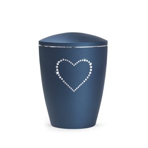 Tierurnennaturstoffurne-edition-elegance-kristall-navy-Herz aus Kristallen-2