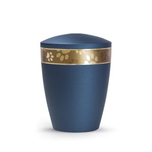 Tierurnennaturstoffurne-edition-patas-de-oro-navy-goldendes Pfotenband 2-2