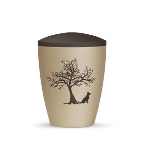 Tierurnennaturstoffurne-edition-natura-champagner siena-zweifarbig mit Tiermotiv H4-2