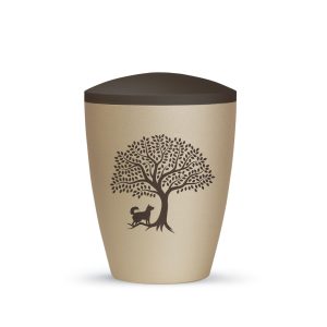 Tierurnennaturstoffurne-edition-natura-champagner siena-zweifarbig mit Tiermotiv H5-2