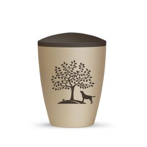 Tierurnennaturstoffurne-edition-natura-champagner siena-zweifarbig mit Tiermotiv H8-2