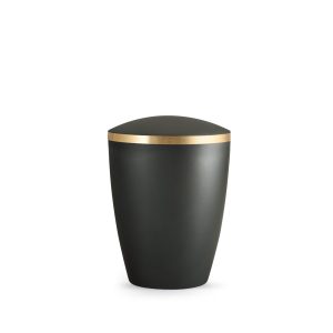 Tierurnennaturstoffurne-edition-elegance-anthrazit-Goldband gebürstet-0