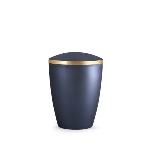 Tierurnennaturstoffurne-edition-elegance-mitternachtsblau-Goldband gebürstet-0