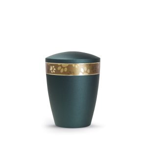 Tierurnennaturstoffurne-edition-patas-de-oro-petrol-goldendes Pfotenband 2-0