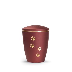 Tierurnennaturstoffurne-edition-patas-de-oro-rubin-Pfoten gold gebürstet-0