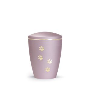Tierurnennaturstoffurne-edition-patas-de-oro-rosé-Pfoten gold gebürstet-0