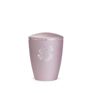 Tierurnennaturstoffurne-edition-elegance-kristall-rosé-Pfote aus Kristallen-0