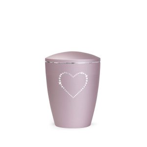 Tierurnennaturstoffurne-edition-elegance-kristall-rosé-Herz aus Kristallen-0