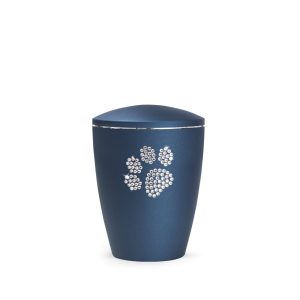 Tierurnennaturstoffurne-edition-elegance-kristall-navy-Pfote aus Kristallen-0