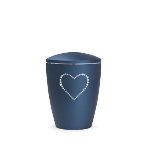 Tierurnennaturstoffurne-edition-elegance-kristall-navy-Herz aus Kristallen-0