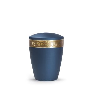 Tierurnennaturstoffurne-edition-patas-de-oro-navy-goldendes Pfotenband 2-0