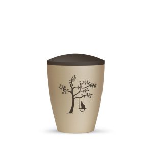 Tierurnennaturstoffurne-edition-natura-champagner siena-zweifarbig mit Tiermotiv K2-0