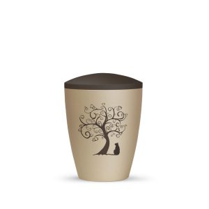 Tierurnennaturstoffurne-edition-natura-champagner siena-zweifarbig mit Tiermotiv K3-0