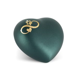 Tierurnenkeramikurne-edition-herz-petrol-Infinity Herz/Pfote gold-1
