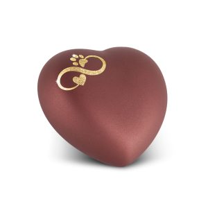 Tierurnenkeramikurne-edition-herz-rubin-Infinity Herz/Pfote gold-1