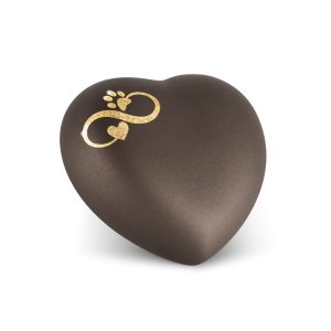 Tierurnenkeramikurne-edition-herz-siena-Infinity Herz/Pfote gold-1