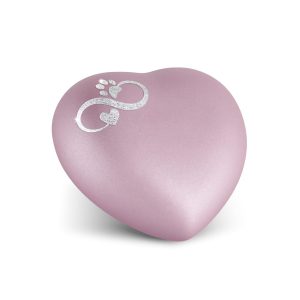 Tierurnenkeramikurne-edition-herz-rosé-Infinity Herz/Pfote silber-1